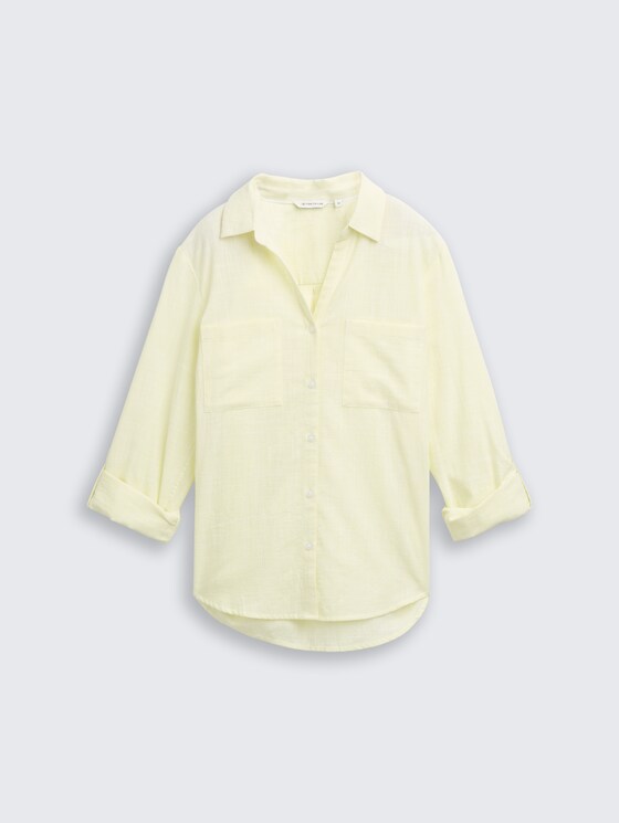 Blouse with breast pockets by Women, soft lemon