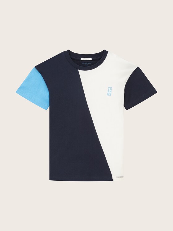 T-shirt met colour-blocking door Mini Boys, sky captain blue