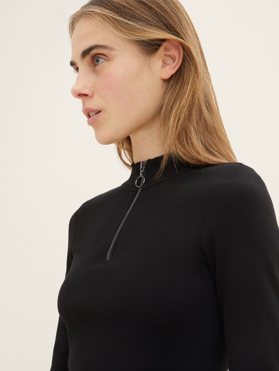 Long-sleeved shirt with a Troyer collar