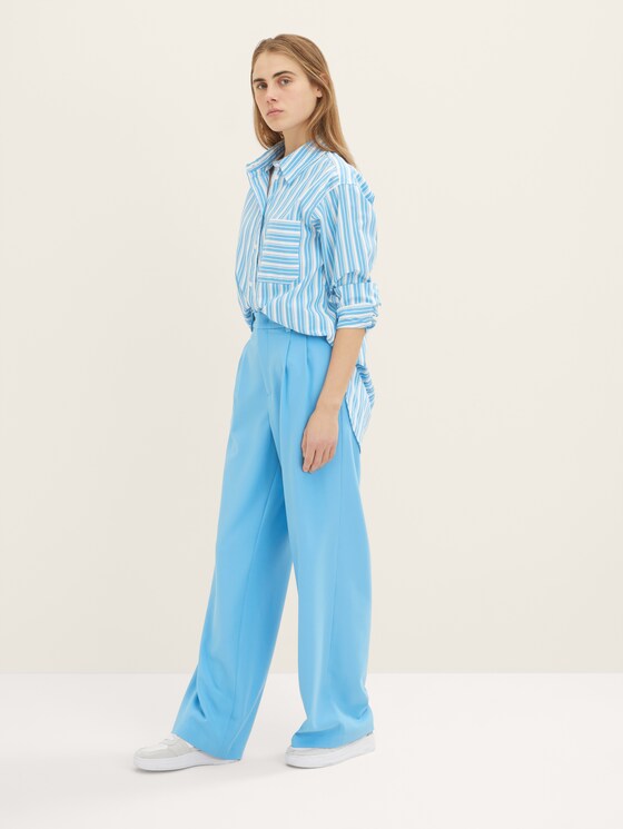Fabric trousers with pleating