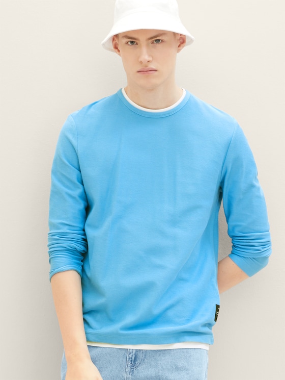 Shirt met lange mouwen en structuur door Denim Male, rainy sky blue