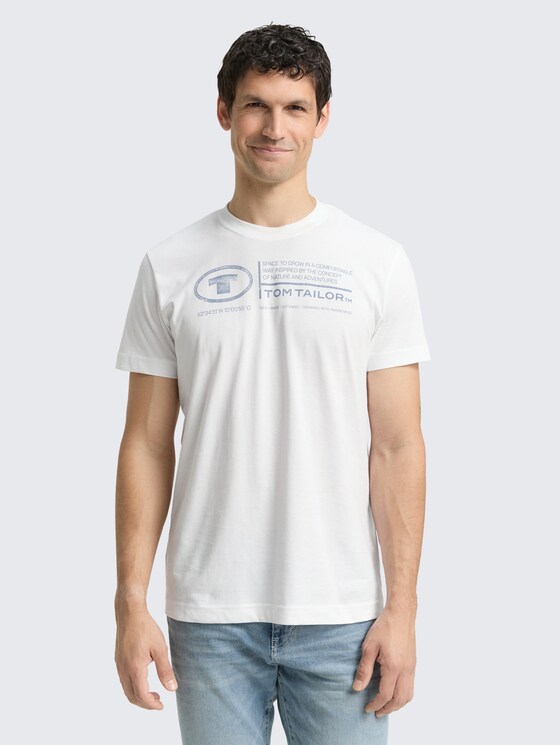T-Shirt mit Logo Print von Men, White