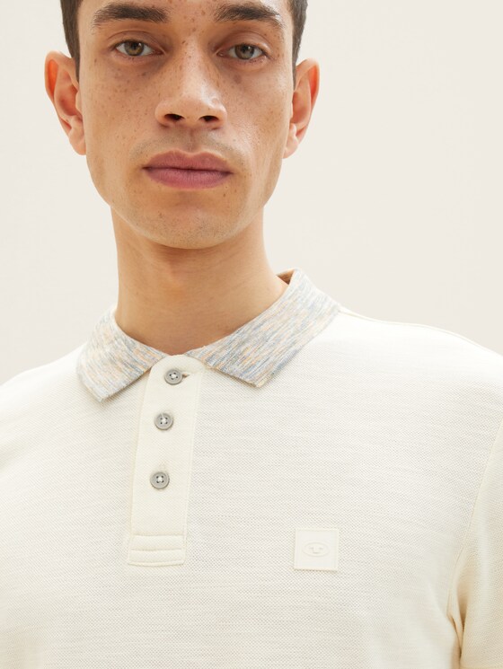 Poloshirt in Melange-Optik