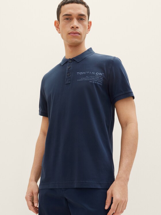 Polo shirt with a text print