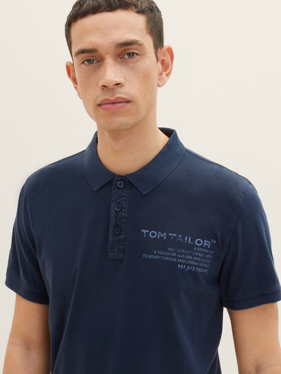 Poloshirt met tekstprint