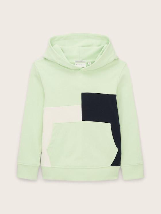 Hoodie met colourblocking door Mini Boys, fresh apple lime green