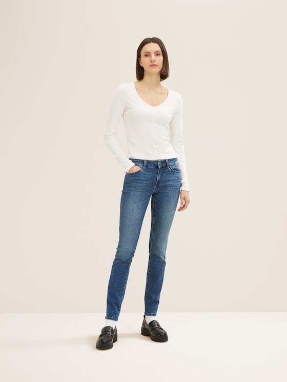 TTALEXA Slim Jeans von Women, Used Dark Stone Blue Denim