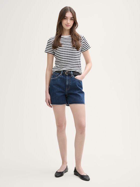 売れ筋商品|||トム テイラー デニム Tシャツ レディース トップス TMODERN STRIPE - Print T-shirt - white black stripe T-shirt with striped pattern by Tom Tailor