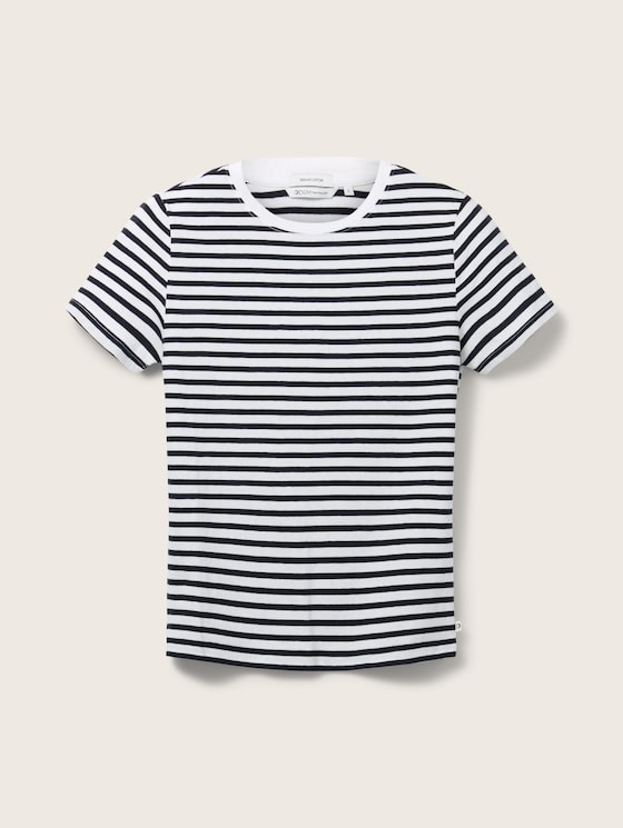 売れ筋商品|||トム テイラー デニム Tシャツ レディース トップス TMODERN STRIPE - Print T-shirt - white black stripe Striped T-shirt by Tom Tailor
