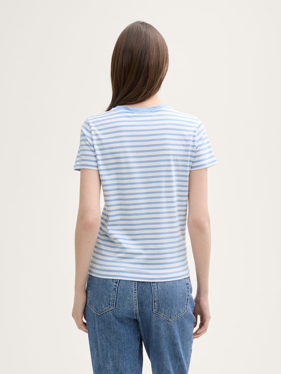 Striped T-shirt by Denim Female, white light blue stripe