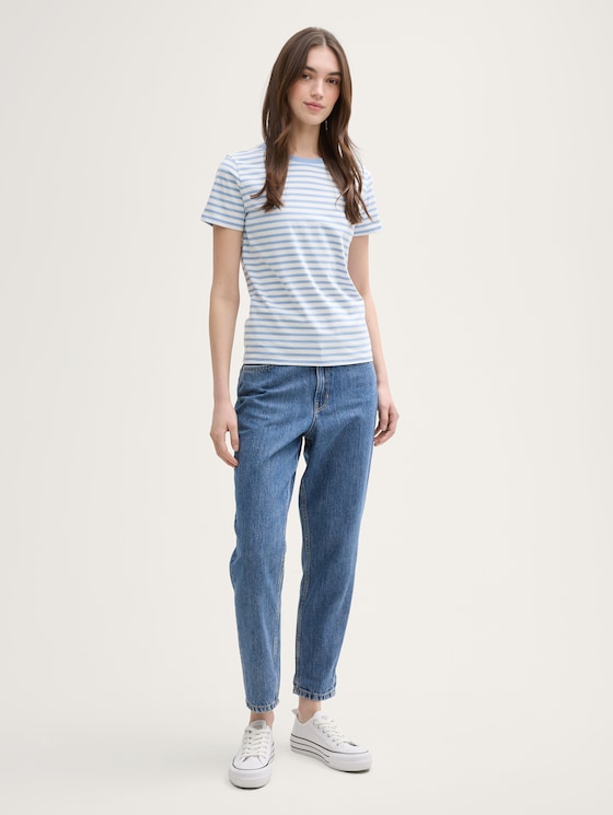 売れ筋商品|||トム テイラー デニム Tシャツ レディース トップス TMODERN STRIPE - Print T-shirt - white black stripe Striped T-shirt by Tom Tailor
