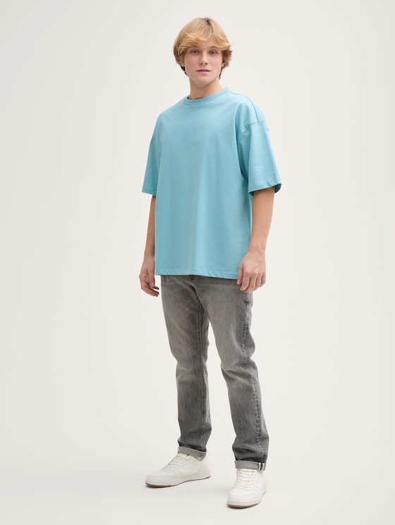 Oversized T-Shirt von Denim Male, dusty blue