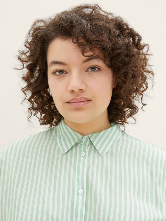 Plus - striped short-sleeved blouse