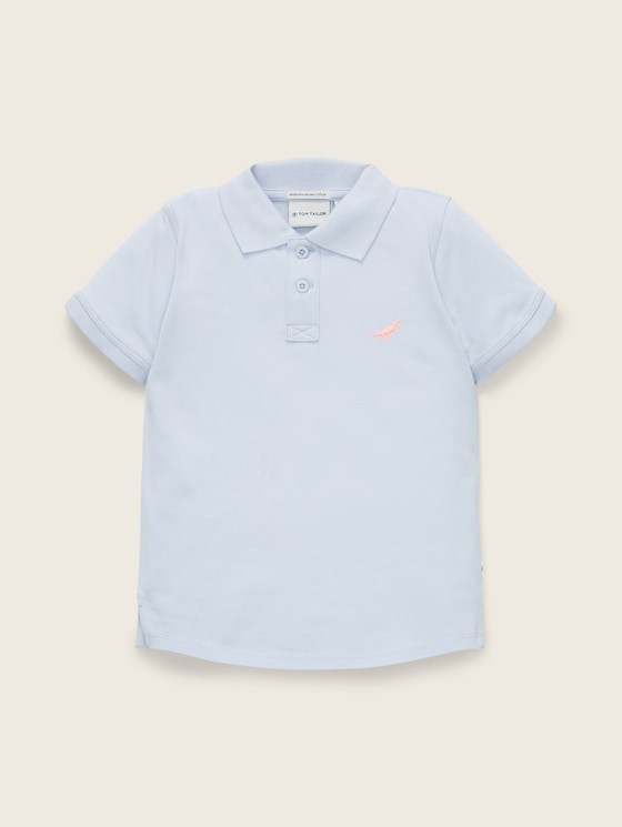 Poloshirt met borduursel door Mini Boys, summer lilac