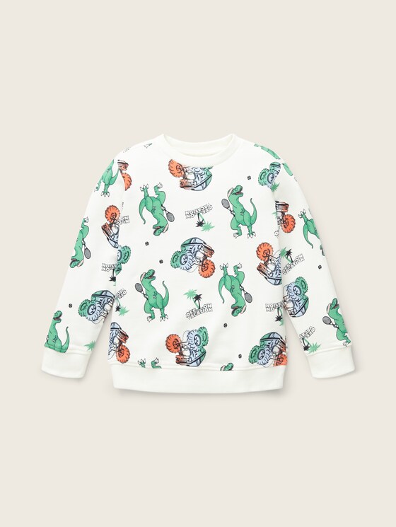 Sweatshirt met allover-print door Mini Boys, dino vacation print