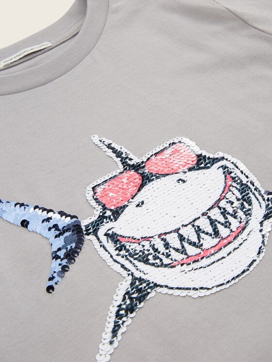 T-shirt met tweezijdige pailletjes