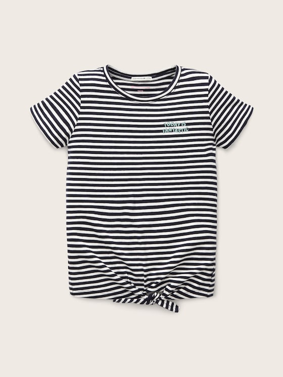 Striped T-shirt with knot details