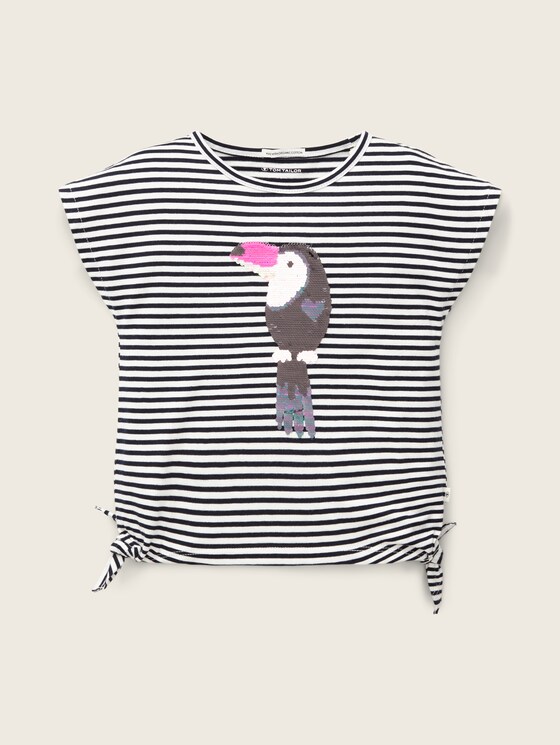 Striped T-shirt with print