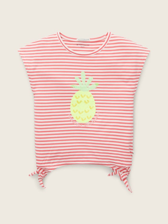 Striped T-shirt with print