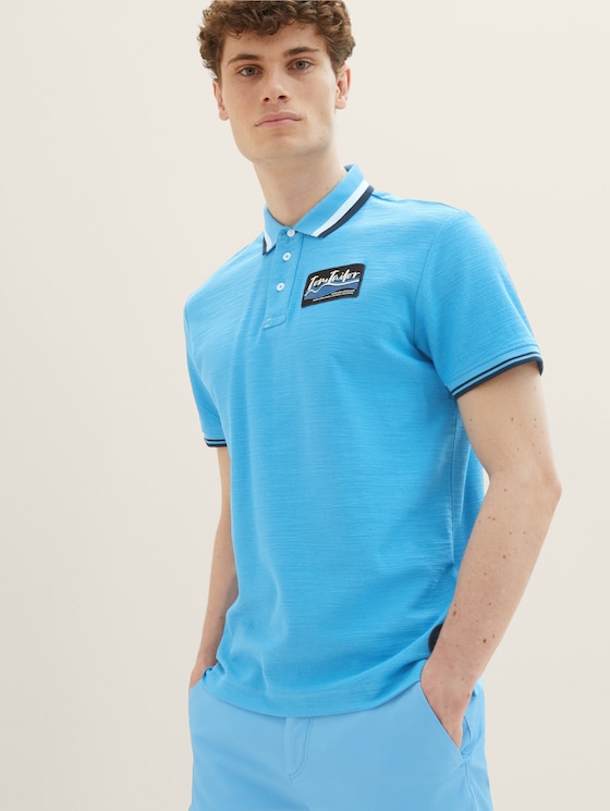 Poloshirt met print door Men, rainy sky blue