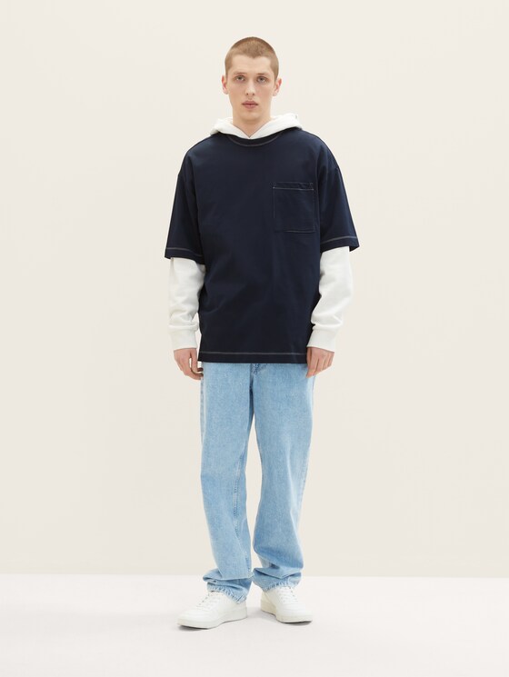 Oversized T-shirt with a chest pocket