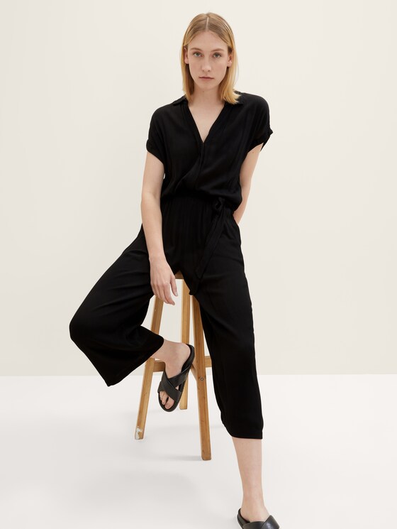 Jumpsuit with fabric belt