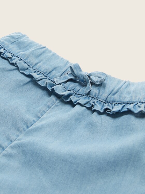 Jeansshort met elastische tailleband