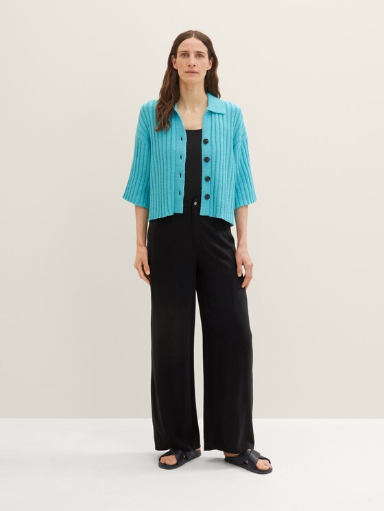 Cardigan with a polo collar