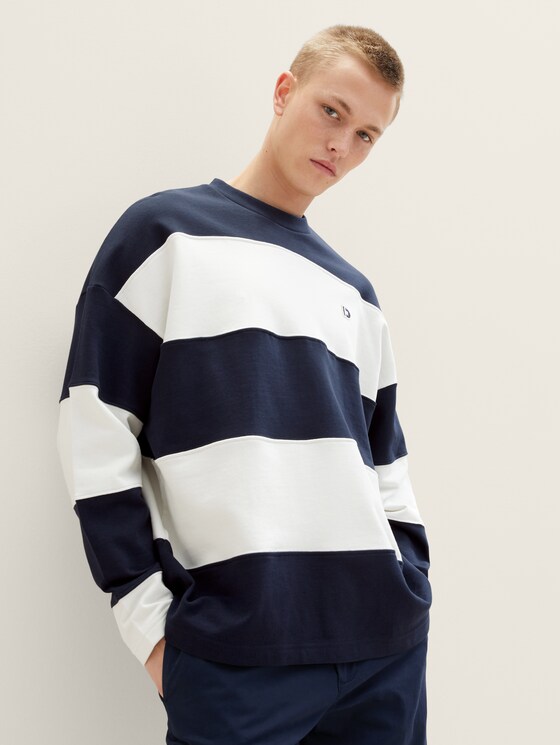 Oversized sweatshirt with block stripes