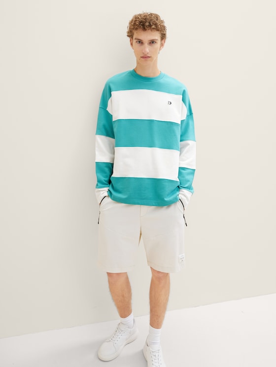 Oversized sweatshirt with block stripes