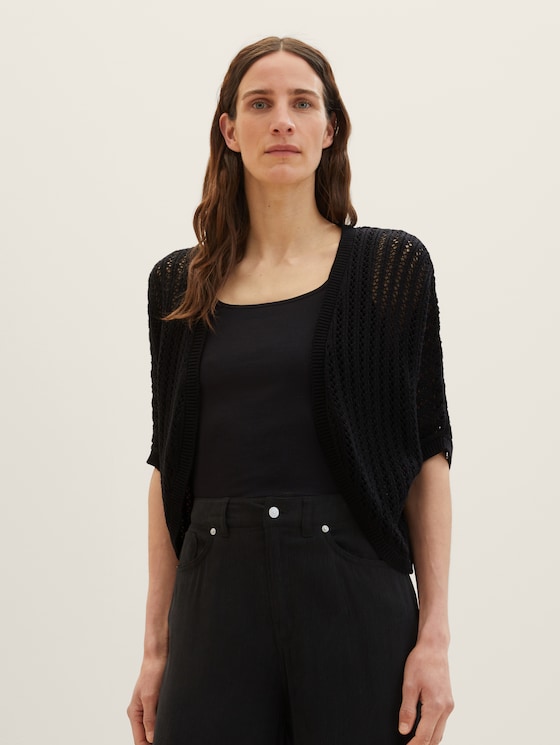 Kurzarm-Cardigan von Women, deep black