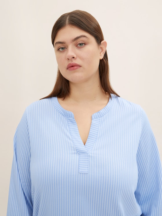 Plus - Gestreept blouseshirt