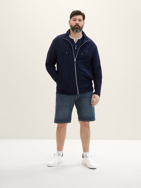 Plus Size - Slim Jeans Shorts von Men Plus Size, dark stone wash denim