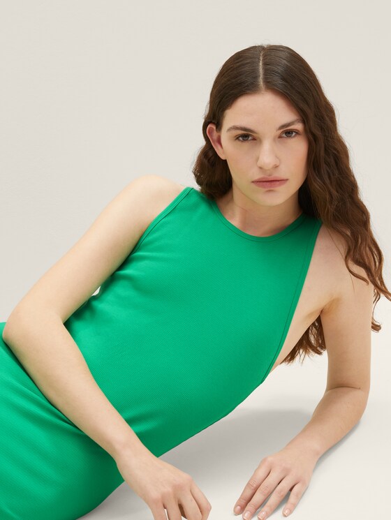Halter dress with a ribbed texture