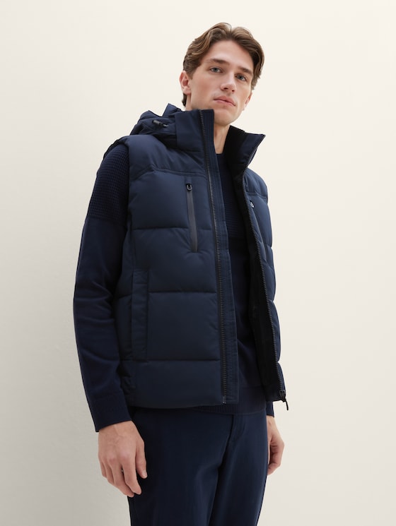 Pufferweste mit abnehmbarer Kapuze von Men, sky captain blue