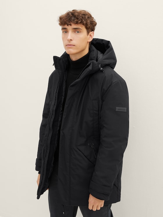Parka with a removable hood