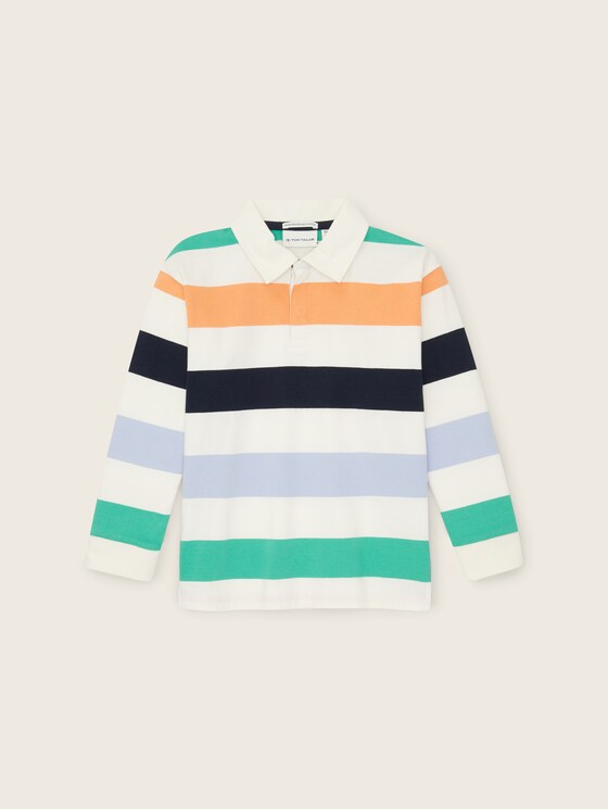 Gestreept poloshirt door Mini Boys, multicolor block stripe