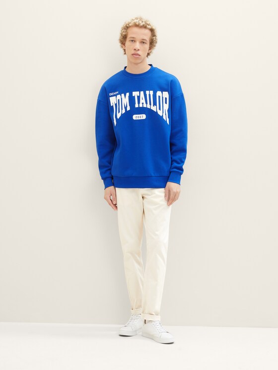 Sweatshirt with a logo print by Tom Tailor