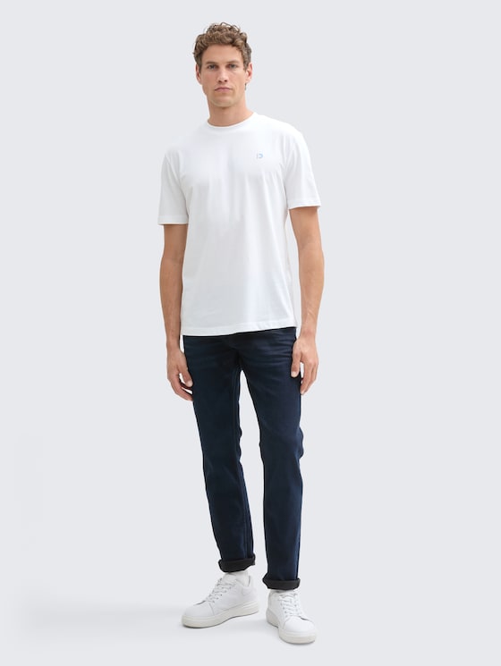 Basic T-Shirt von Denim Male, White