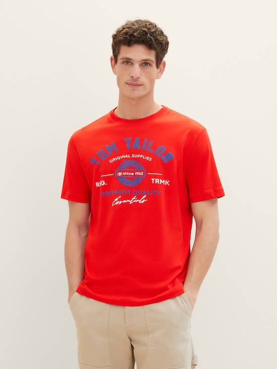 T-shirt met logo print door Men, Basic Red