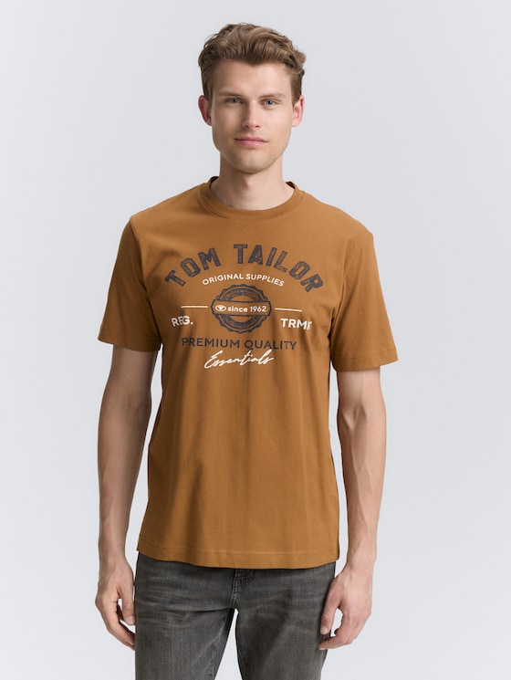 T-shirt met logo print door Men, deep cognac