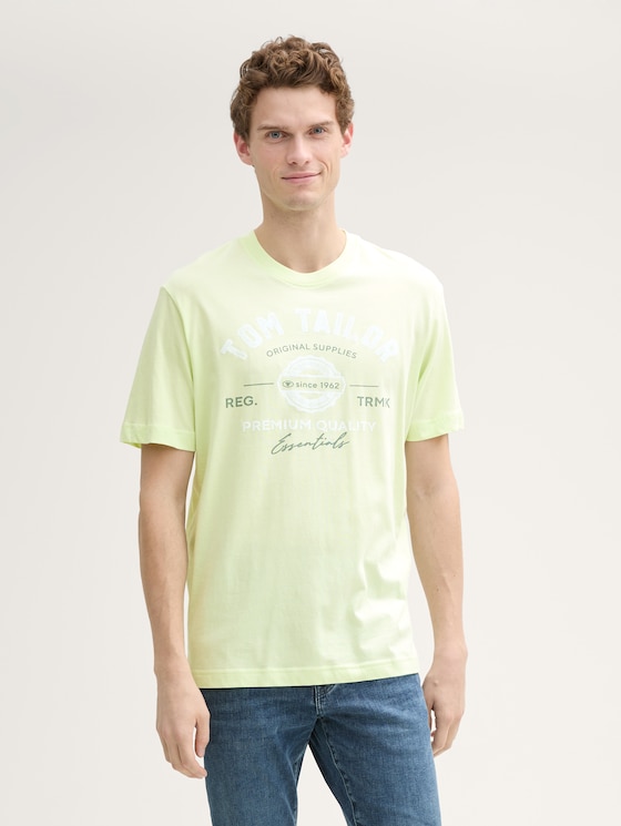 T-Shirt mit Logo-Print von Men, lime cream green