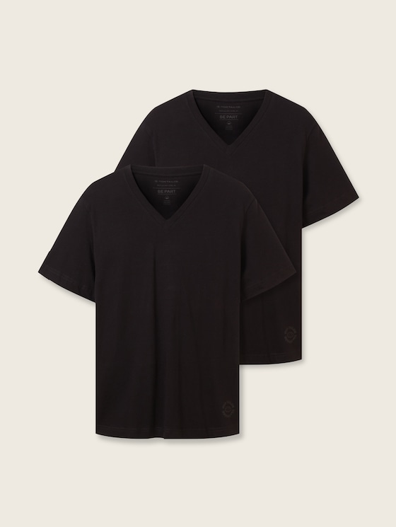 T-shirt with a V-neckline in a twin pack