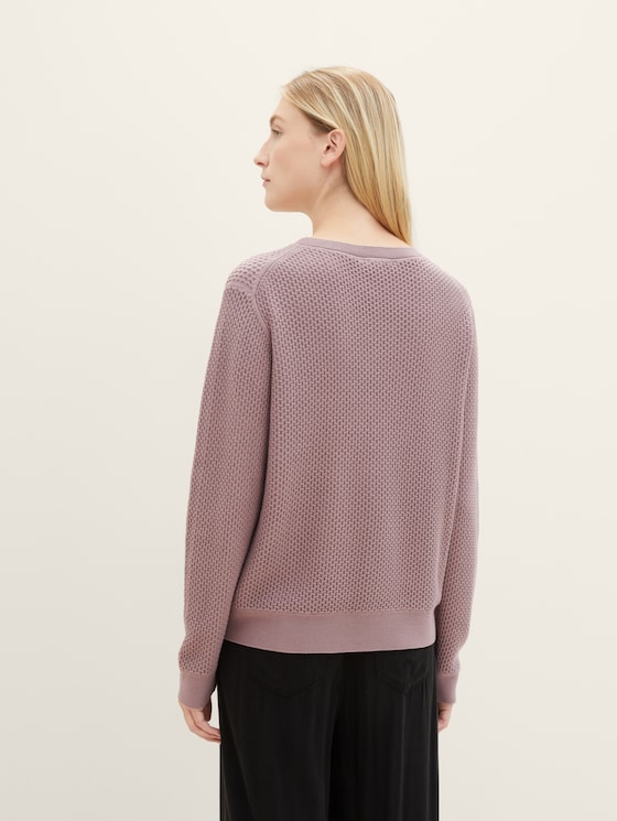 Gebreide trui met structuur door Women, dusty lilac