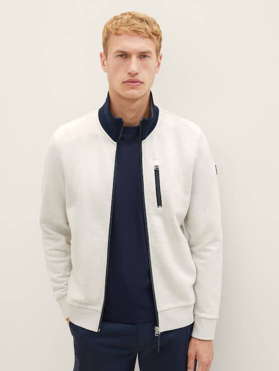 Sweatshirt jacket with a stand-up collar