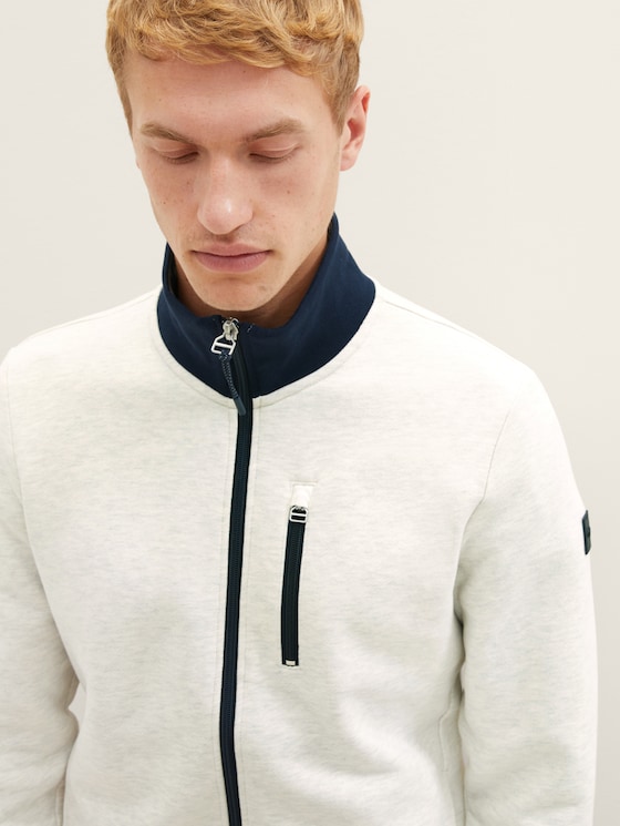 Sweatshirt jacket with a stand-up collar