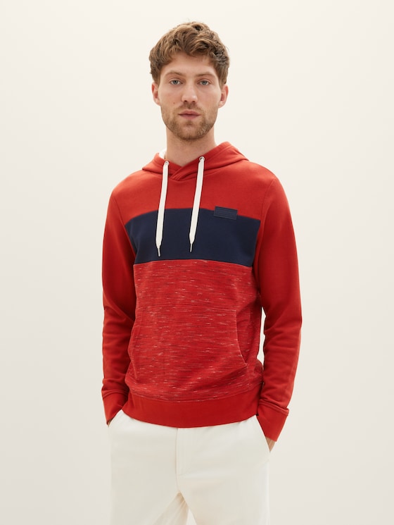 Hoodie with colour blocking