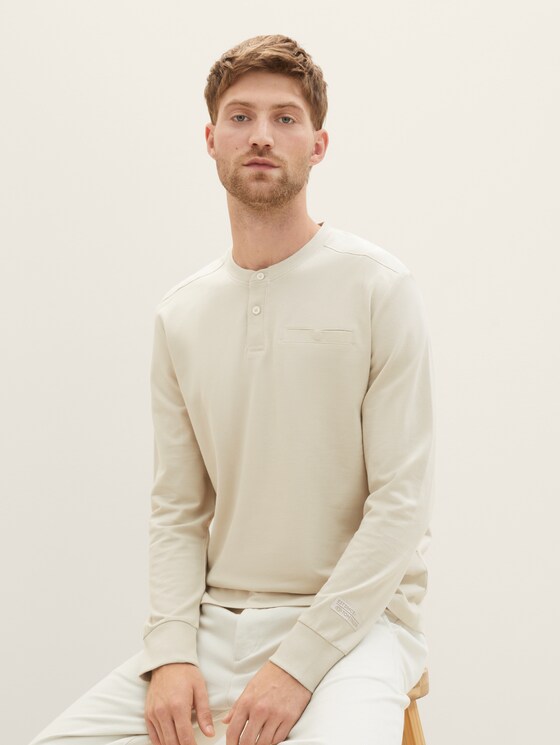 Langarmshirt mit Piqué Struktur
