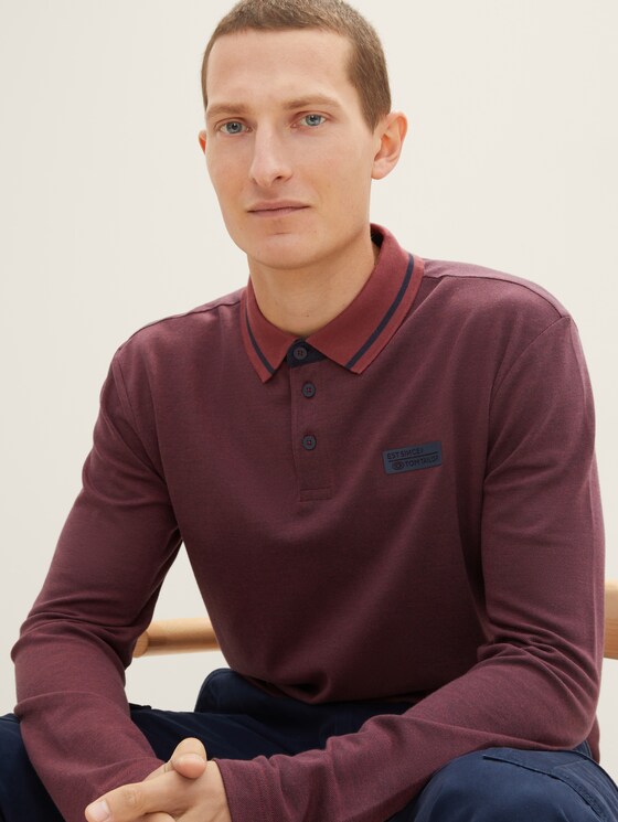 Basic long-sleeved polo shirt