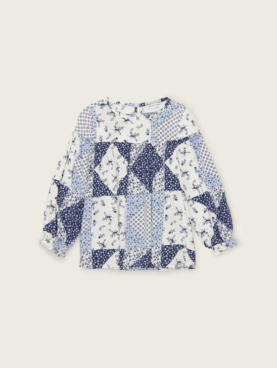 Patchwork-look blouse